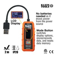 KLEIN TOOLS - USB Digitální měřič, USB-A