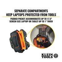 KLEIN TOOLS - Tradesman Pro™ Tool Bag, batoh na nářadí - 25 kapes, kapsa pro 17,3" notebook