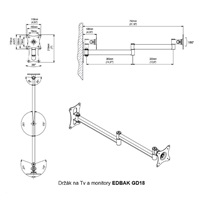 Držák na monitor nebo Tv EDBAK GD26