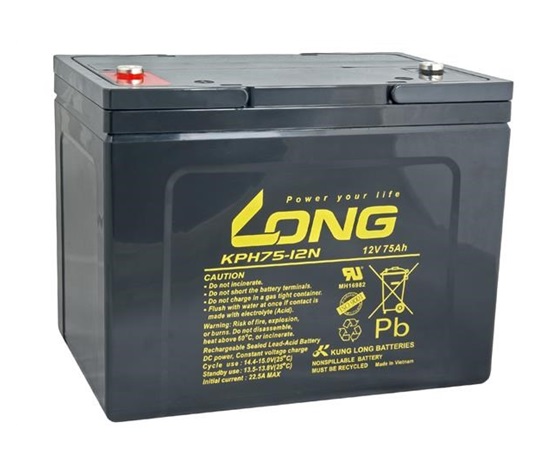 LONG baterie 12V 75Ah M6 HighRate LongLife 12 let (KPH75-12N)