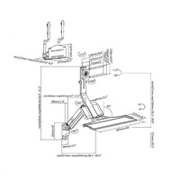 Nástěnný 3D polohovací držák monitoru a Pc Fiber Mounts M8C38