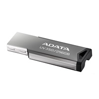 ADATA Flash Disk 256GB UV350, USB 3.2 Dash Drive, tmavě stříbrná textura kov