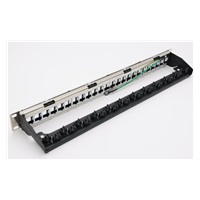 19" modulární stíněný patch panel XtendLan 24port, 4x demontovatelný modul, černý