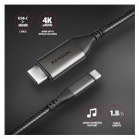 AXAGON RVC-HI2MC, USB-C -> HDMI 2.0 konwerter / kabel 1.8m, 4K/60Hz HDR10