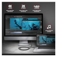 AXAGON RVC-HI2MC, USB-C -> HDMI 2.0 konwerter / kabel 1.8m, 4K/60Hz HDR10