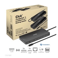 Club3D Dokovací stanice USB-C 11v1, 2xDP, 3xUSB-C, 3xUSB, 1xRJ45, čtečka SD karet, černá