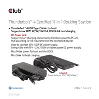 Club3D Dokovací stanice USB-C 11v1, 2xDP, 3xUSB-C, 3xUSB, 1xRJ45, čtečka SD karet, černá