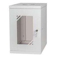 LEXI-Net 10" nástěnný rozvaděč Basic 9U 292x300, skleněné dveře, bez zad, svařovaný, šedý