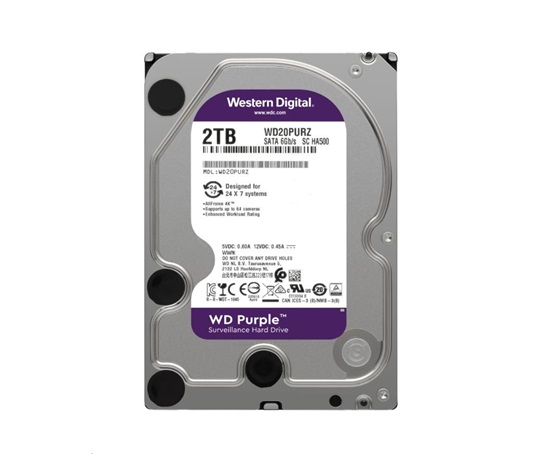 BAZAR - WD PURPLE WD22PURZ 2TB SATA/600 256MB cache, Low Noise, CMR