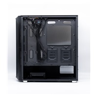 1stCOOL skříň Wind Storm Black MiddleTower ARGB, AU, USB3.0, bez zdroje, RGB fan, průhledná bočnice, černá