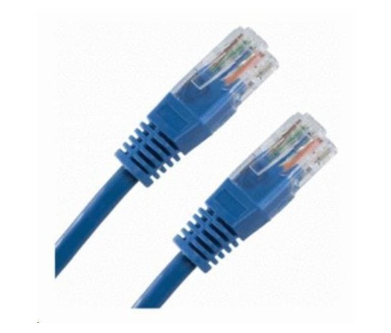 XtendLan patch kabel Cat5E, UTP - 0,25m, modrý (prodej po 10 ks)