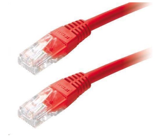 XtendLan patch kabel Cat5E, UTP - 0,5m, červený (prodej po 10 ks)