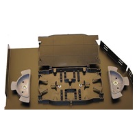 Optická vana výsuvná otočná 1U, 24x SC simplex (24x LC duplex, 24x E2000) s kazetou pro 24 svárů, černá