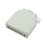 Optický rozvaděč na DIN lištu 8x SC simplex (8x LC duplex) s hřebínky na 16 svarů, bílý