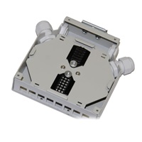 Optický rozvaděč na DIN lištu 8x SC simplex (8x LC duplex) s hřebínky na 16 svarů, bílý