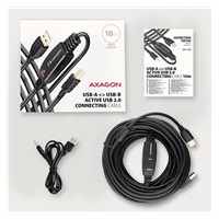 AXAGON ADR-210B, USB 2.0 A-M -> B-M aktywny połączeniowy / repeater kabel, 10m