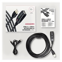 AXAGON ADR-215, USB 2.0 A-M -> A-F aktywny przedłużający / repeater kabel, 15m
