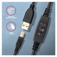 AXAGON ADR-215B, USB 2.0 A-M -> B-M aktywny połączeniowy / repeater kabel, 15m