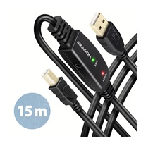 AXAGON ADR-215B, USB 2.0 A-M -> B-M aktywny połączeniowy / repeater kabel, 15m