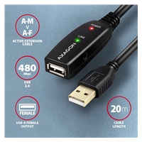 AXAGON ADR-220, USB 2.0 A-M -> A-F aktywny przedłużający / repeater kabel, 20m