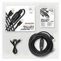 AXAGON ADR-220B, USB 2.0 A-M -> B-M aktywny połączeniowy / repeater kabel, 20m