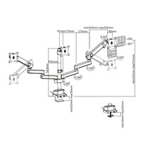 Profi stolní držák na 3 monitory Fiber Mounts M8C11