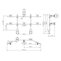 Stolní držák na 6 monitorů Edbak SV17