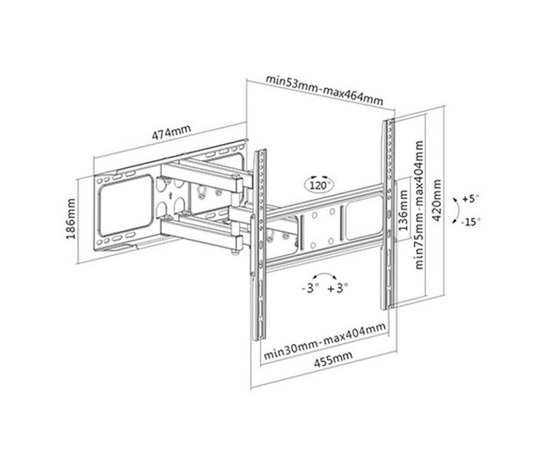 Nástěnný držák na televizi Fiber Mounts Solid-1