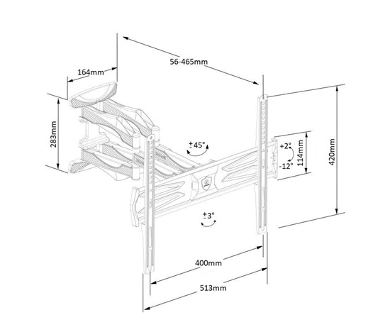 Dizajnový držák na Tv 32-60" Ergosolid CEROS-R3