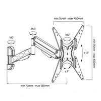 Plně polohovatelný držák Tv Fiber Mounts M7C84