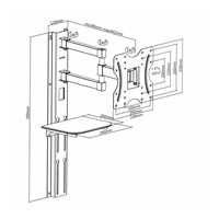 Držák Tv a polička Fiber Mounts SET771