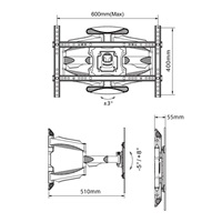 Vysouvací otočný držák Tv Ergosolid K600