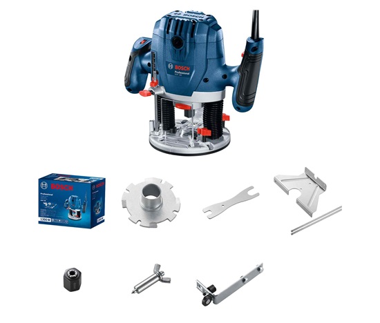 BOSCH GOF 130, horní frézka, 1.300 W, 11.000 – 28.000 ot/min, 6 – 8,0 mm