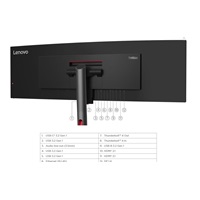 LENOVO LCD ThinkVision P49w-30 - 49" IPS,matný,32:9,5120x1440,178/178,6ms,350cd,2000:1,DP,HDMI,THb,VESA,3Y