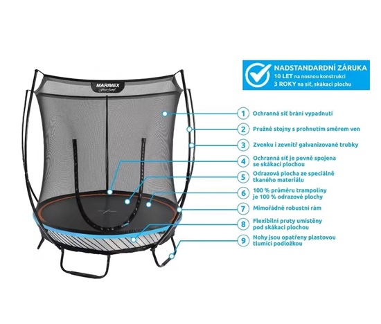 Marimex Trampolína bezpružinová Free Jump183 cm
