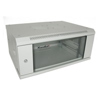 XtendLan 19" nástěnný rozvaděč 4U 600x450, nosnost 60 kg, skleněné dveře, svařovaný, šedý