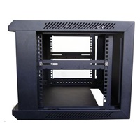XtendLan 19" nástěnný rozvaděč 6U 600x450, nosnost 60 kg, skleněné kouřové dveře, rozložený, černý