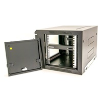 XtendLan 19" nástěnný rozvaděč 6U 600x450, nosnost 60 kg, skleněné dveře, svařovaný, černý