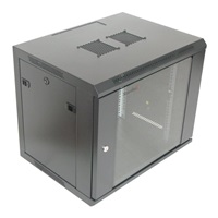 XtendLan 19" nástěnný rozvaděč 9U 600x450, nosnost 60 kg, skleněné dveře, svařovaný, černý