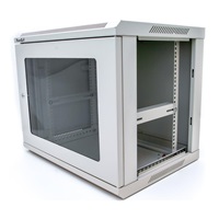 XtendLan 19" nástěnný rozvaděč 9U 600x450, nosnost 60 kg, skleněné kouřové dveře, svařovaný, šedý