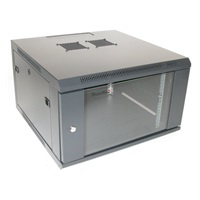 XtendLan 19" nástěnný rozvaděč 6U 600x600, nosnost 60 kg, skleněné dveře, svařovaný, černý