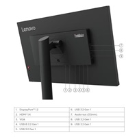 LENOVO LCD T24i-30 - 23.8”,IPS,matný,16:9,1920x1080,178/178,4ms/6ms,250cd/m2,1000:1,VGA,DP,HDMI,4xUSB,VESA,Pivot