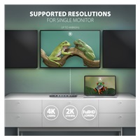 AXAGON HMC-4KX3 USB 5Gbps hub, 3x USB-A, 2x HDMI, DP, RJ-45 GLAN, SD/microSD, audio, PD 100W, kabel USB-C 40cm