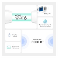 MERCUSYS Halo H90X(3-pack) WiFi6 Mesh (AX6000,2,4GHz/5GHz,1x2,5GbELAN/WAN,2xGbELAN/WAN)