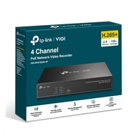 TP-Link VIGI NVR1004H-4P, videorekordér, 4 channels, 4xPoE, 1xSATA, 1x100Mb/s LAN, 2xUSB2.0, 1xHDMI,1xVGA