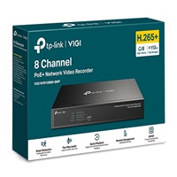 TP-Link VIGI NVR1008H-8MP, videorekordér, 8 channels, 8xPoE, 1x100Mb/s LAN, 1xVGA, 1xHDMI, 2xUSB2.0