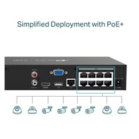 TP-Link VIGI NVR1008H-8MP, videorekordér, 8 channels, 8xPoE, 1x100Mb/s LAN, 1xVGA, 1xHDMI, 2xUSB2.0
