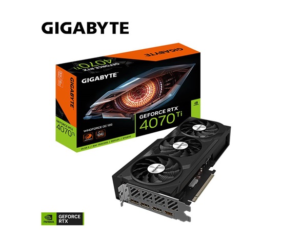 GIGABYTE VGA NVIDIA GeForce RTX 4070 Ti WINDFORCE 12G, 12G GDDR6X, 3xDP, 1xHDMI