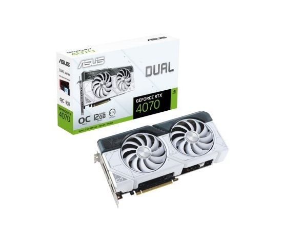 ASUS VGA NVIDIA GeForce RTX 4070 DUAL WHITE OC 12G, 12G GDDR6X, 3xDP, 1xHDMI