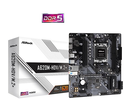 ASRock MB Sc AM5 A620M-HDV/M.2+, AMD A620, 2xDDR5, HDMI, DP